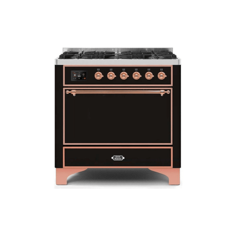 ILVE 36 Inch Majestic II Series Dual Fuel Range Gas/Propane with 6 Sealed Burners (UM096DQNS3)