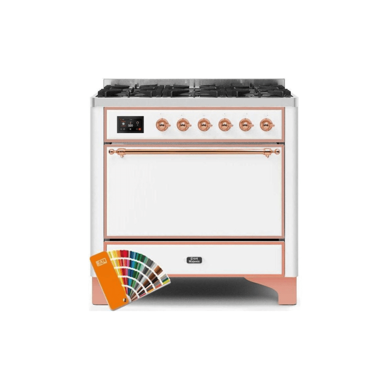 ILVE 36 Inch Majestic II Series Dual Fuel Range Gas/Propane with 6 Sealed Burners (UM096DQNS3)