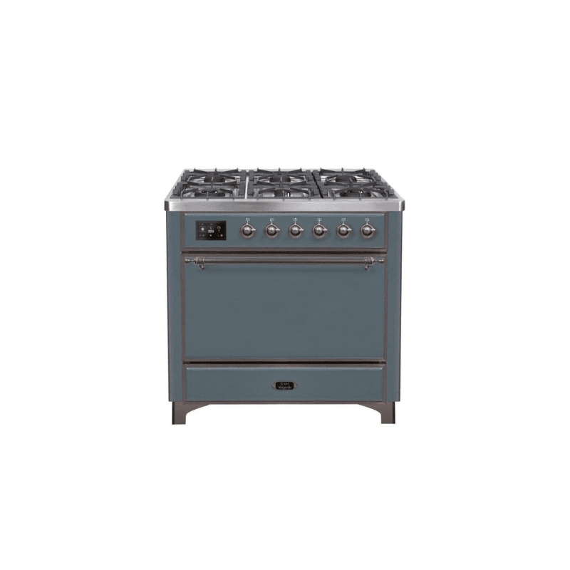 ILVE 36 Inch Majestic II Series Dual Fuel Range Gas/Propane with 6 Sealed Burners (UM096DQNS3)