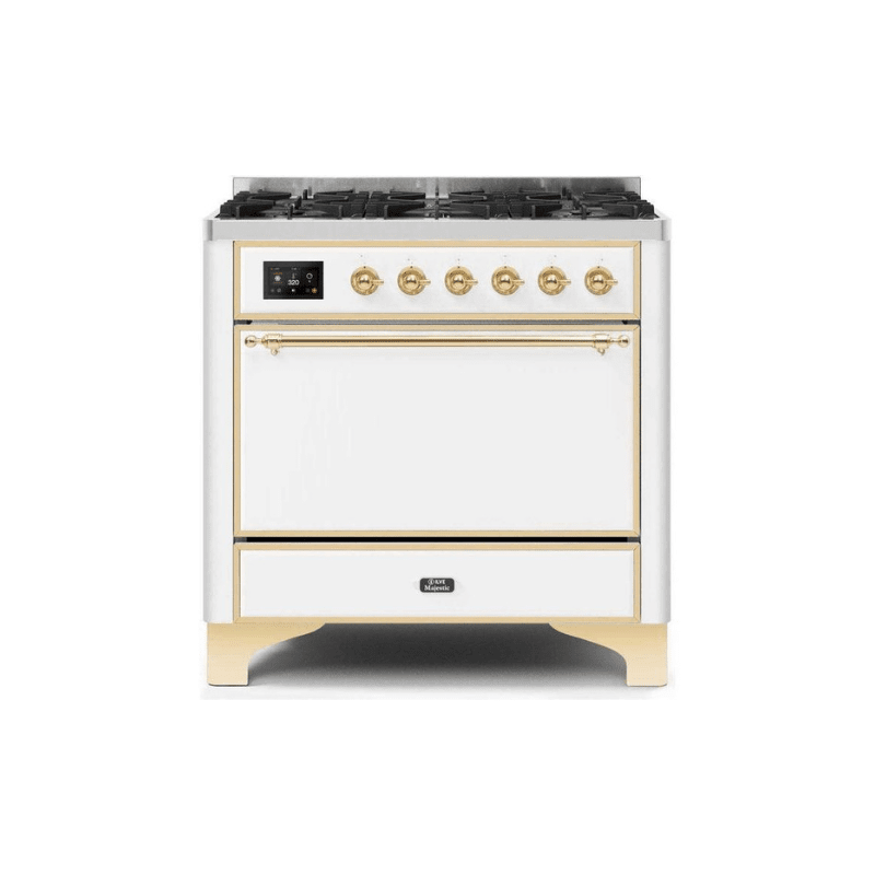 ILVE 36 Inch Majestic II Series Dual Fuel Range Gas/Propane with 6 Sealed Burners (UM096DQNS3)