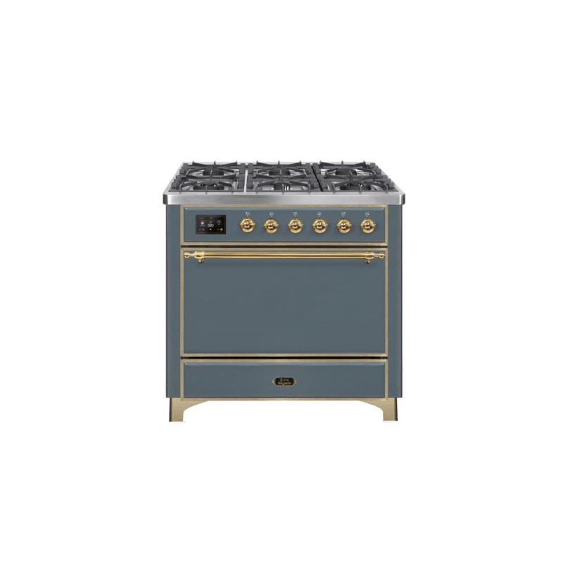 ILVE 36 Inch Majestic II Series Dual Fuel Range Gas/Propane with 6 Sealed Burners (UM096DQNS3)