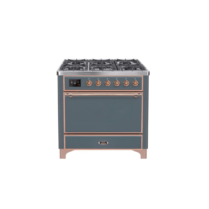 ILVE 36 Inch Majestic II Series Dual Fuel Range Gas/Propane with 6 Sealed Burners (UM096DQNS3)