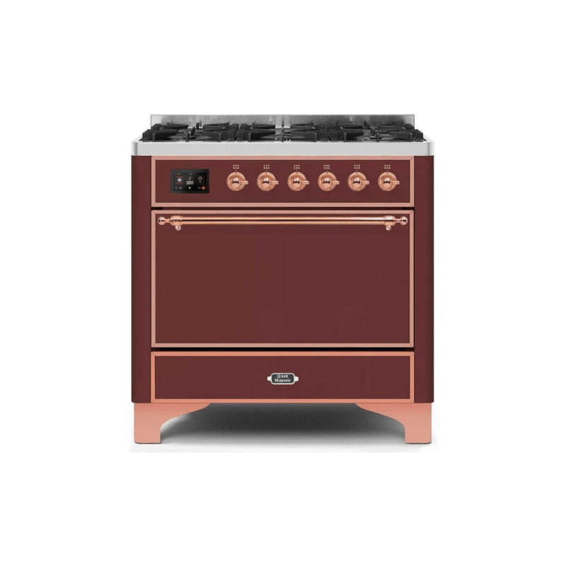 ILVE 36 Inch Majestic II Series Dual Fuel Range Gas/Propane with 6 Sealed Burners (UM096DQNS3)