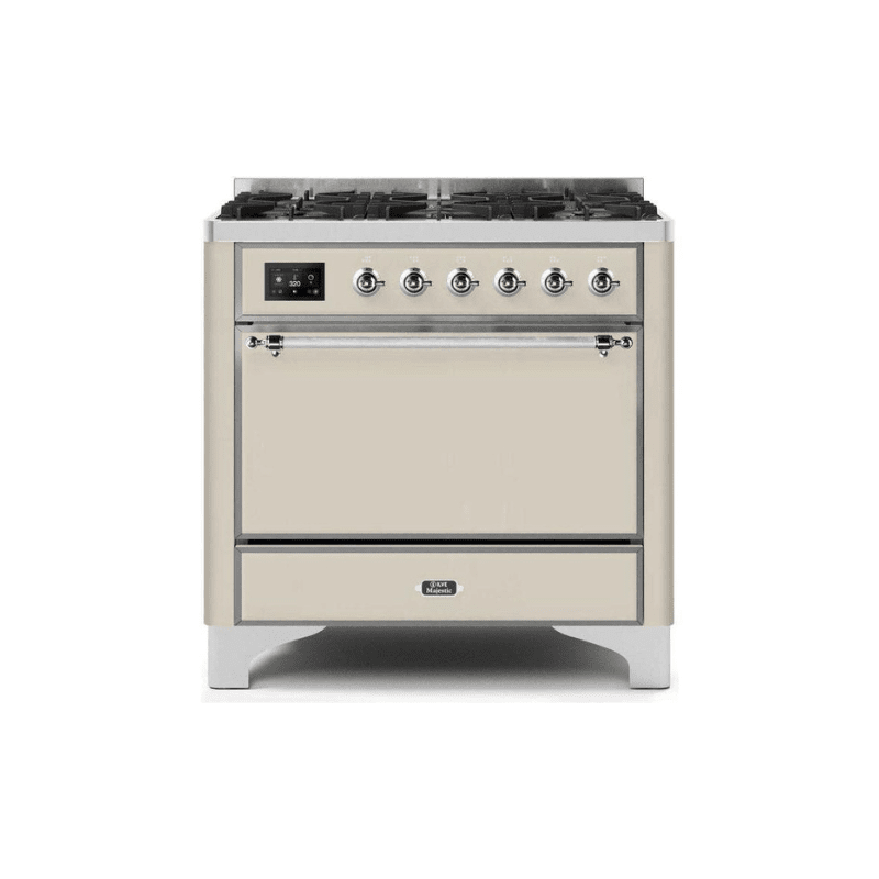 ILVE 36 Inch Majestic II Series Dual Fuel Range Gas/Propane with 6 Sealed Burners (UM096DQNS3)