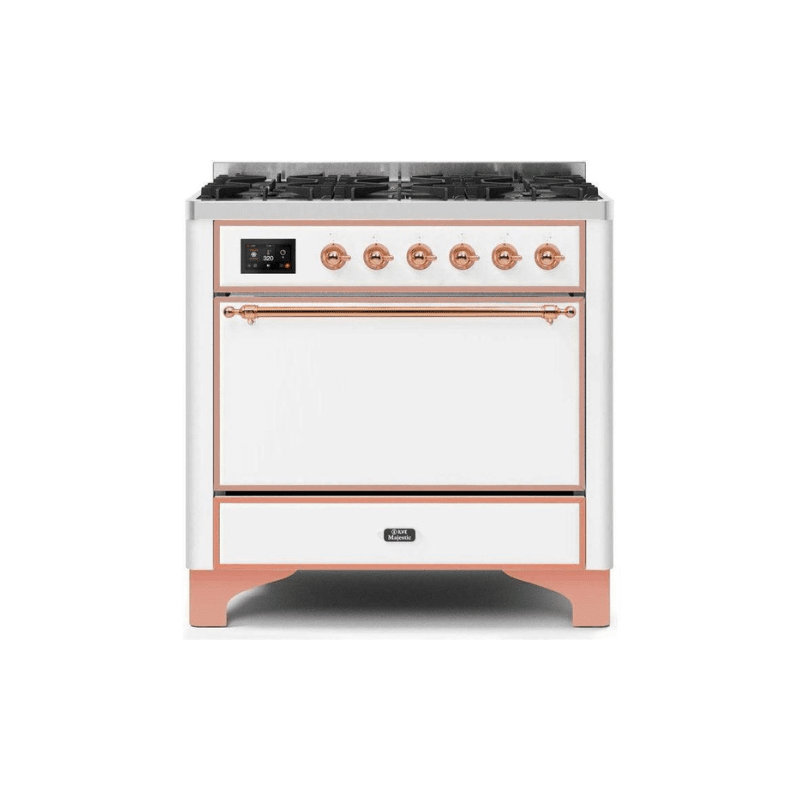 ILVE 36 Inch Majestic II Series Dual Fuel Range Gas/Propane with 6 Sealed Burners (UM096DQNS3)