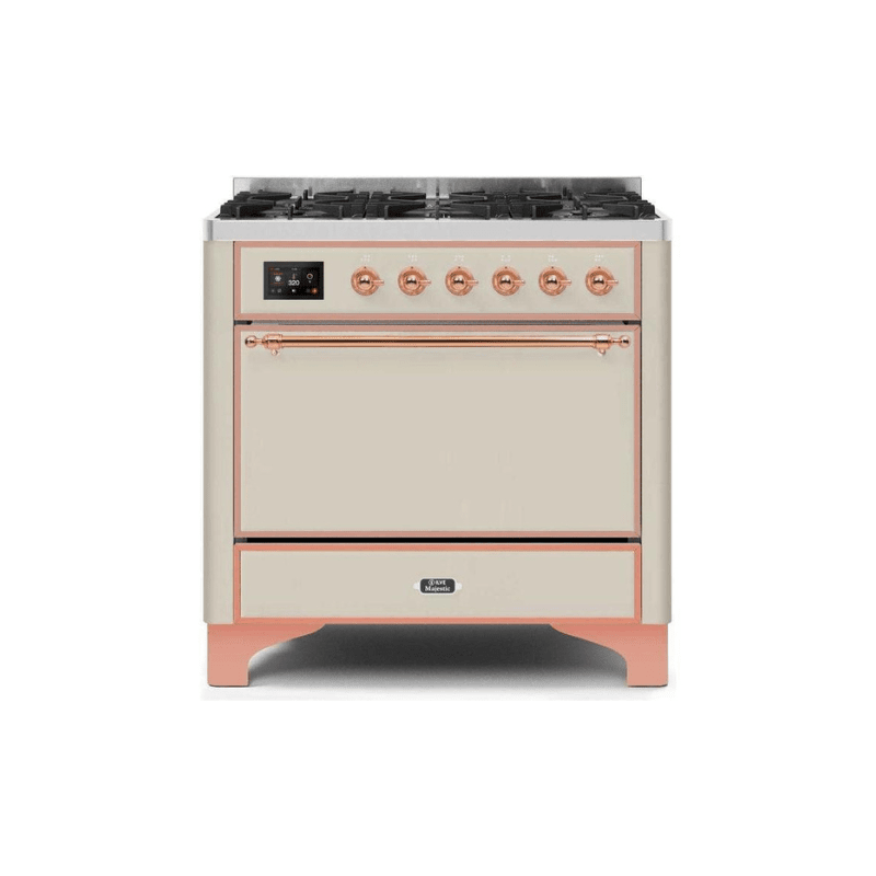 ILVE 36 Inch Majestic II Series Dual Fuel Range Gas/Propane with 6 Sealed Burners (UM096DQNS3)