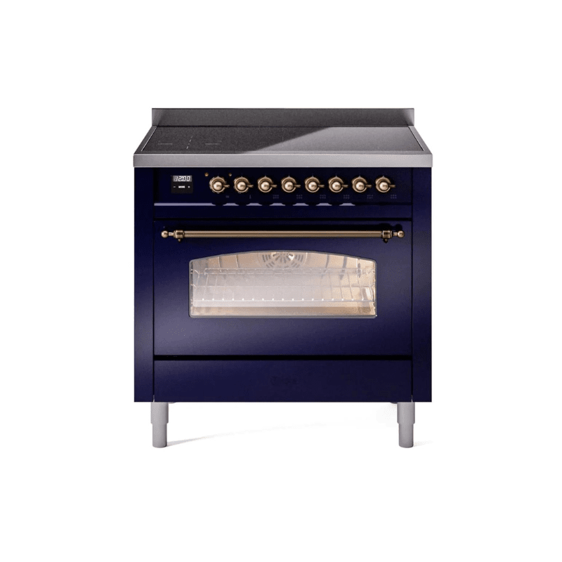 ILVE 36" Nostalgie II Series Freestanding Electric Double Oven Range with 5 Elements, Triple Glass Cool Door, Convection Oven, TFT Oven Control Display and Child Lock UPI366NMP