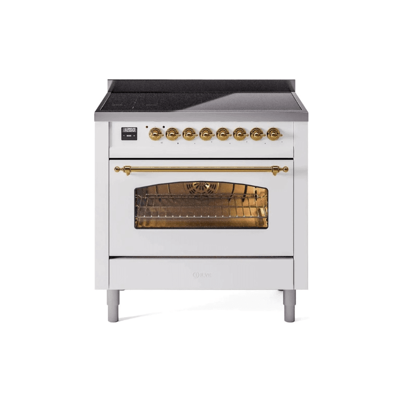 ILVE 36" Nostalgie II Series Freestanding Electric Double Oven Range with 5 Elements, Triple Glass Cool Door, Convection Oven, TFT Oven Control Display and Child Lock UPI366NMP