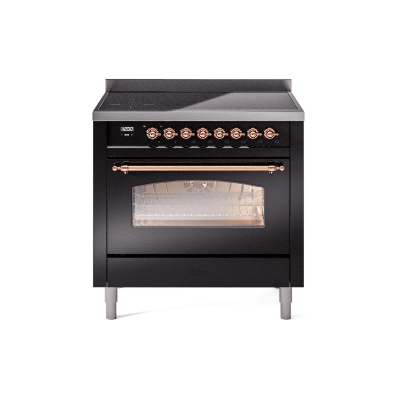 ILVE 36" Nostalgie II Series Freestanding Electric Double Oven Range with 5 Elements, Triple Glass Cool Door, Convection Oven, TFT Oven Control Display and Child Lock UPI366NMP