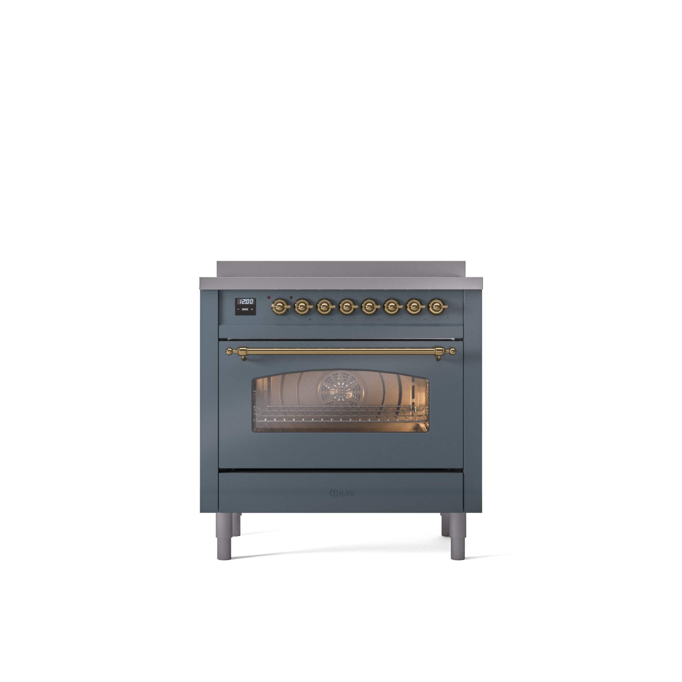 ILVE 36" Nostalgie II Series Freestanding Electric Double Oven Range with 5 Elements, Triple Glass Cool Door, Convection Oven, TFT Oven Control Display and Child Lock UPI366NMP
