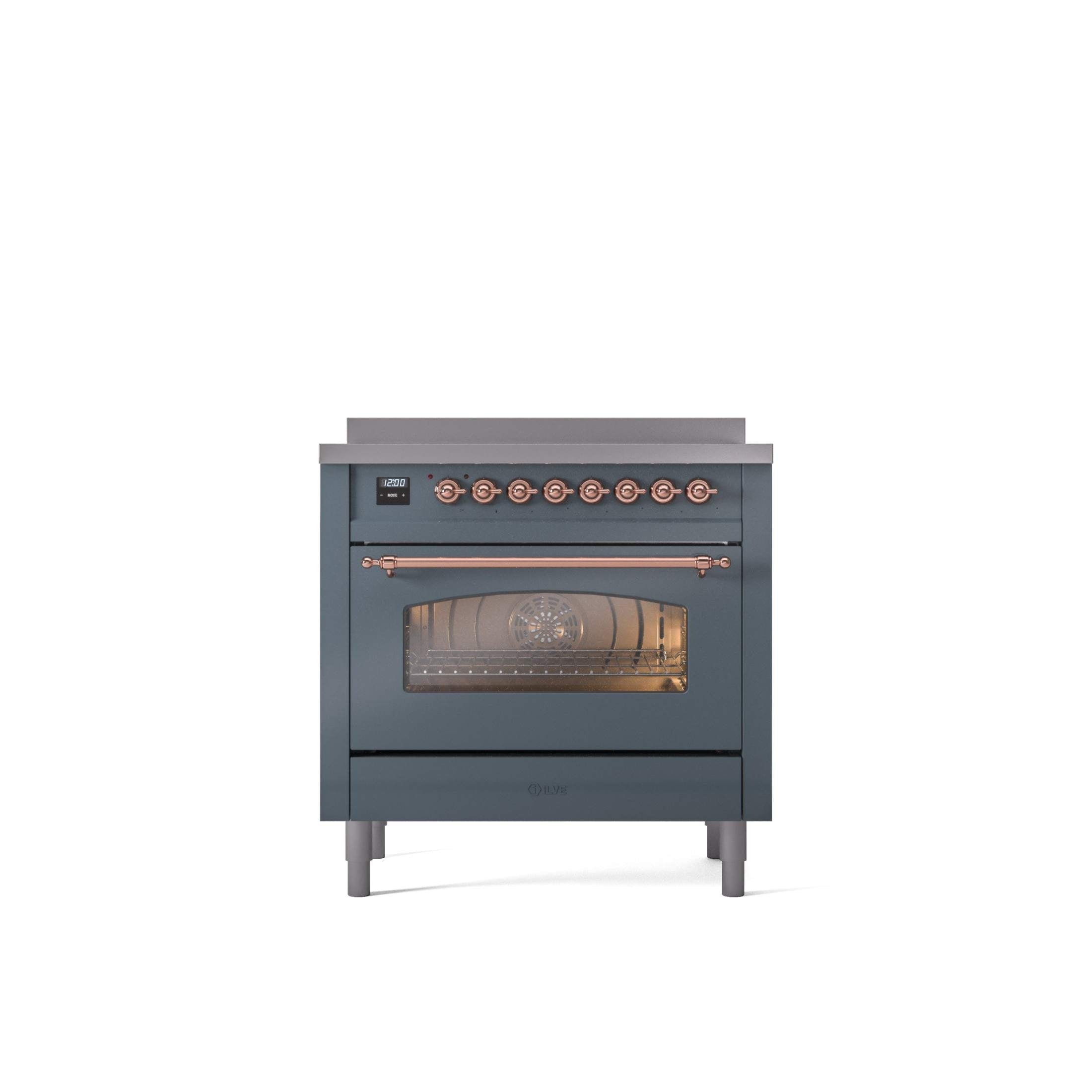 ILVE 36" Nostalgie II Series Freestanding Electric Double Oven Range with 5 Elements, Triple Glass Cool Door, Convection Oven, TFT Oven Control Display and Child Lock UPI366NMP