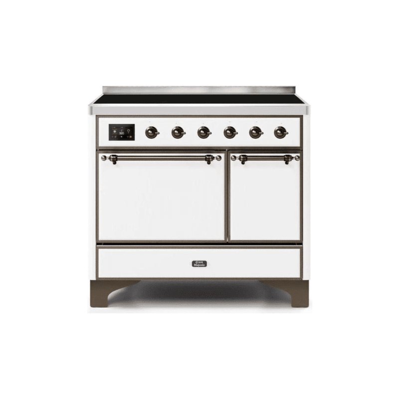 ILVE 40 Inch Majestic II Series Induction Range with 6 Elements Dual Ovens TFT Control Display Solid Oven Door (UMDI10QNS3)