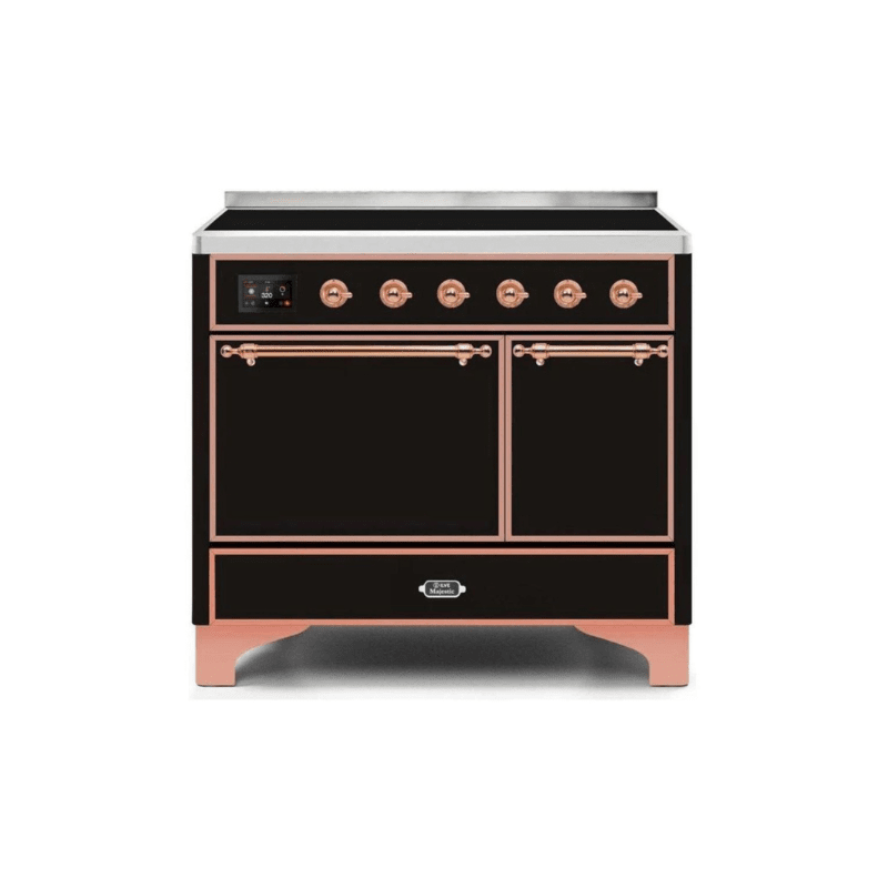 ILVE 40 Inch Majestic II Series Induction Range with 6 Elements Dual Ovens TFT Control Display Solid Oven Door (UMDI10QNS3)