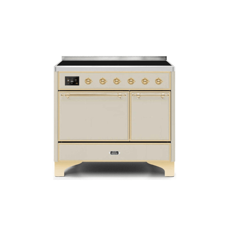 ILVE 40 Inch Majestic II Series Induction Range with 6 Elements Dual Ovens TFT Control Display Solid Oven Door (UMDI10QNS3)