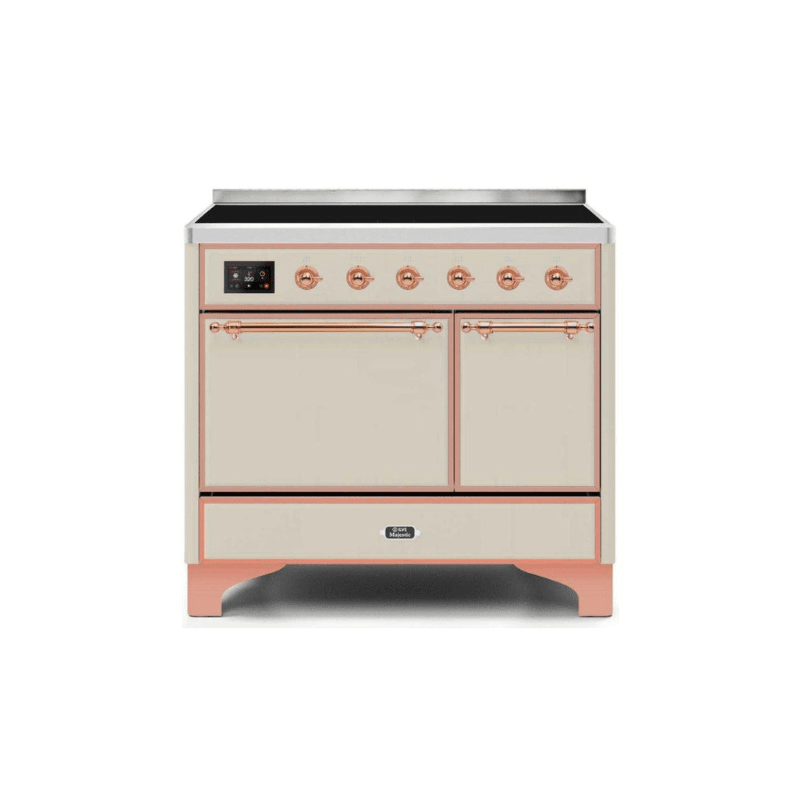 ILVE 40 Inch Majestic II Series Induction Range with 6 Elements Dual Ovens TFT Control Display Solid Oven Door (UMDI10QNS3)