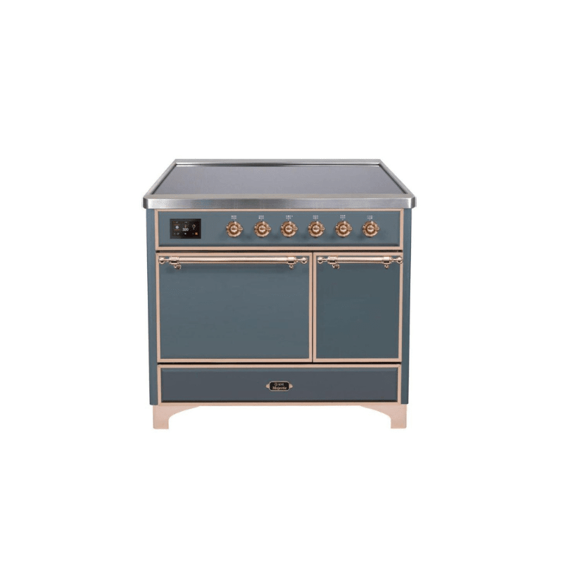 ILVE 40 Inch Majestic II Series Induction Range with 6 Elements Dual Ovens TFT Control Display Solid Oven Door (UMDI10QNS3)