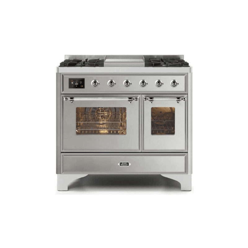 ILVE 40 Inch Majestic II Series Natural Gas/ Propane Gas Burner and Electric Oven with 6 Sealed Burners (UMD10FDNS3)
