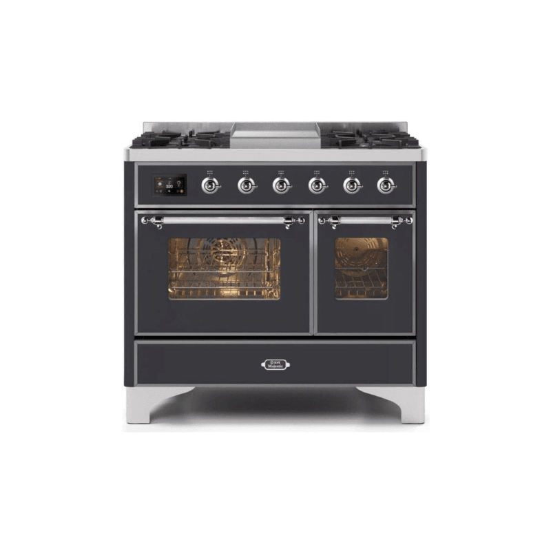 ILVE 40 Inch Majestic II Series Natural Gas/ Propane Gas Burner and Electric Oven with 6 Sealed Burners (UMD10FDNS3)