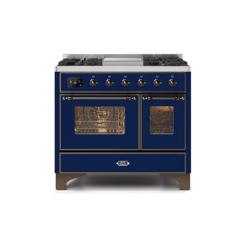 ILVE 40 Inch Majestic II Series Natural Gas/ Propane Gas Burner and Electric Oven with 6 Sealed Burners (UMD10FDNS3)