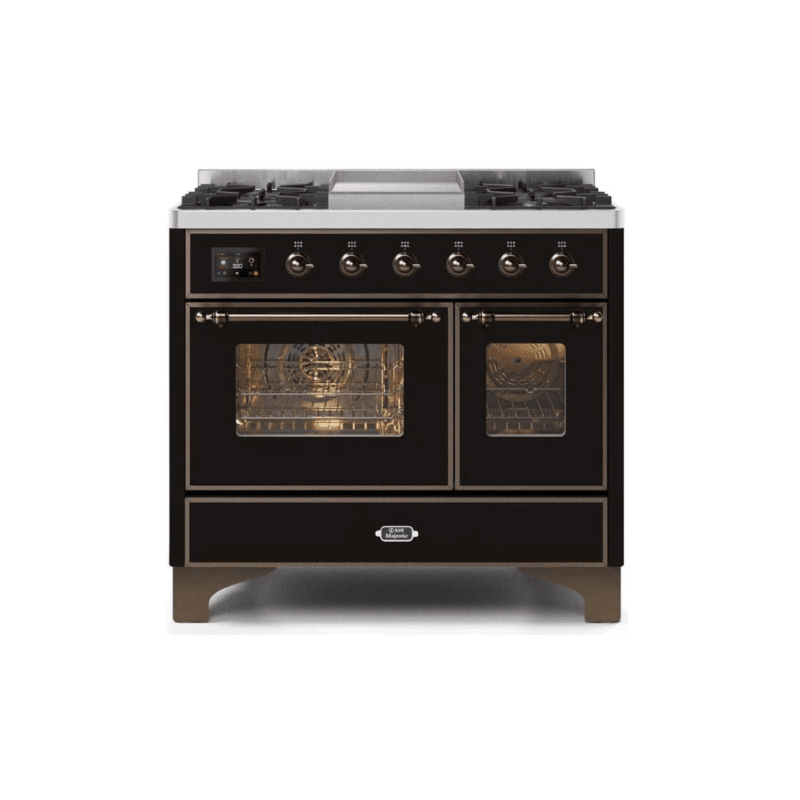 ILVE 40 Inch Majestic II Series Natural Gas/ Propane Gas Burner and Electric Oven with 6 Sealed Burners (UMD10FDNS3)