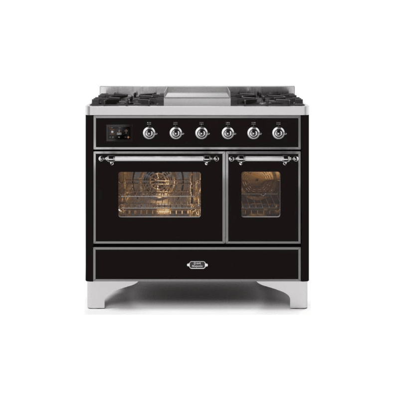 ILVE 40 Inch Majestic II Series Natural Gas/ Propane Gas Burner and Electric Oven with 6 Sealed Burners (UMD10FDNS3)