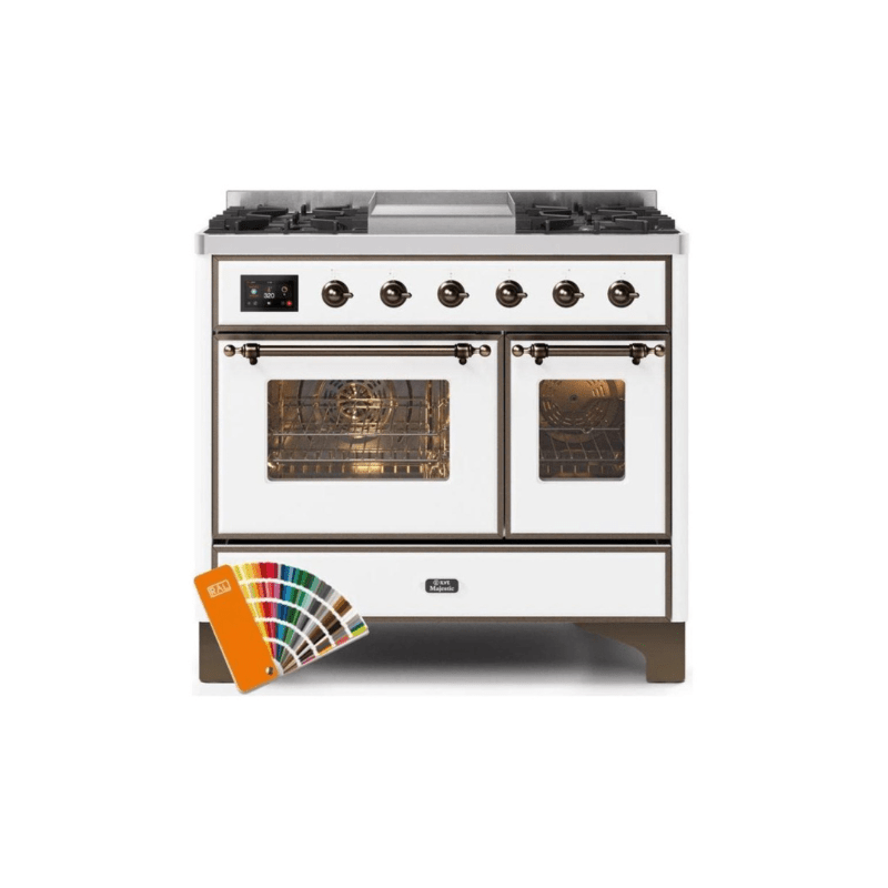 ILVE 40 Inch Majestic II Series Natural Gas/ Propane Gas Burner and Electric Oven with 6 Sealed Burners (UMD10FDNS3)