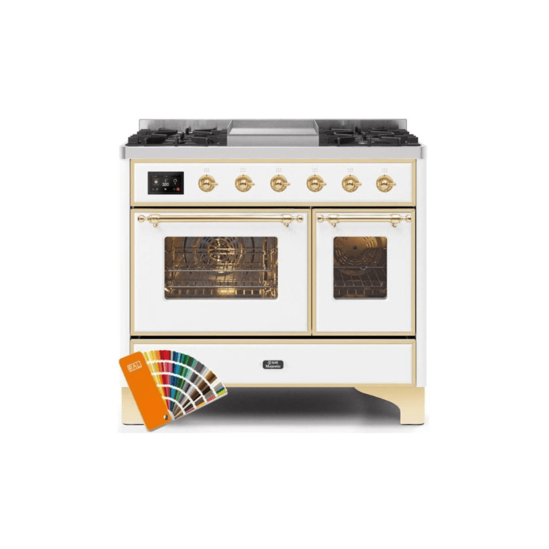 ILVE 40 Inch Majestic II Series Natural Gas/ Propane Gas Burner and Electric Oven with 6 Sealed Burners (UMD10FDNS3)
