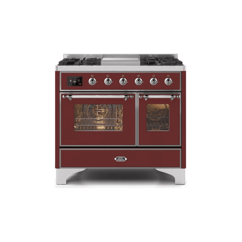 ILVE 40 Inch Majestic II Series Natural Gas/ Propane Gas Burner and Electric Oven with 6 Sealed Burners (UMD10FDNS3)