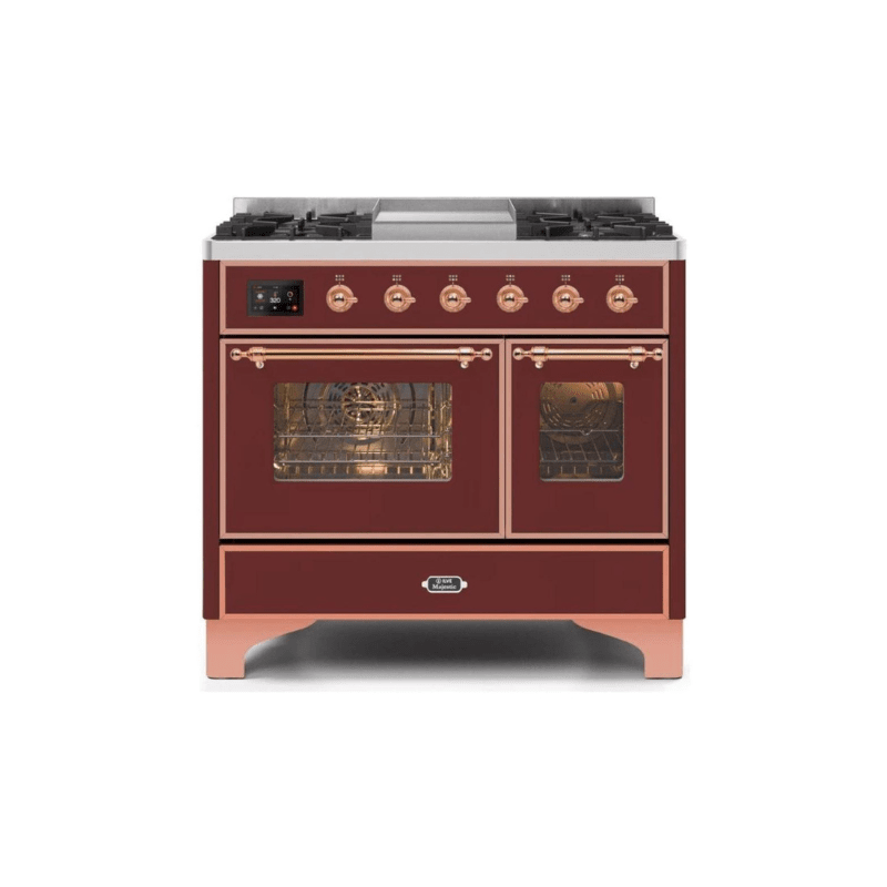 ILVE 40 Inch Majestic II Series Natural Gas/ Propane Gas Burner and Electric Oven with 6 Sealed Burners (UMD10FDNS3)