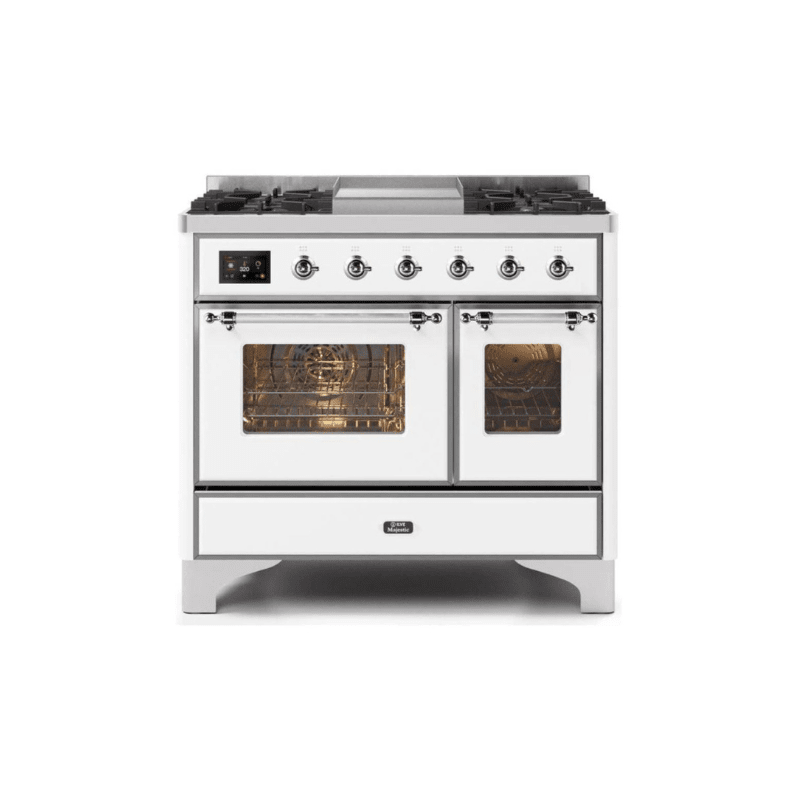 ILVE 40 Inch Majestic II Series Natural Gas/ Propane Gas Burner and Electric Oven with 6 Sealed Burners (UMD10FDNS3)