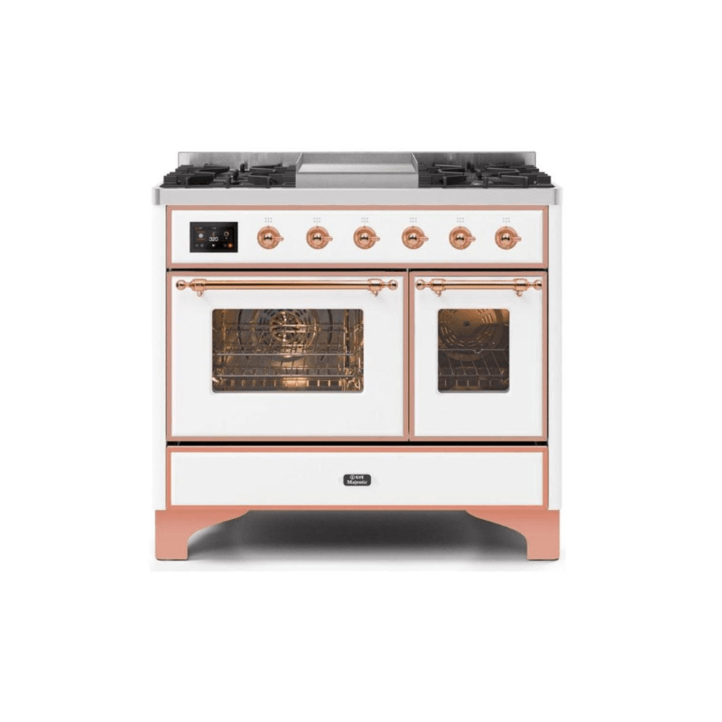 ILVE 40 Inch Majestic II Series Natural Gas/ Propane Gas Burner and Electric Oven with 6 Sealed Burners (UMD10FDNS3)