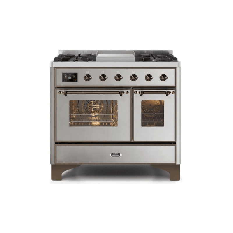 ILVE 40 Inch Majestic II Series Natural Gas/ Propane Gas Burner and Electric Oven with 6 Sealed Burners (UMD10FDNS3)