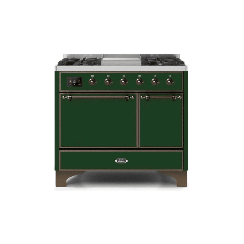 ILVE 40 Inch Majestic II Series Natural/ Propane Gas Burner and Electric Oven Range with 6 Sealed Burners (UMD10FDQNS3)