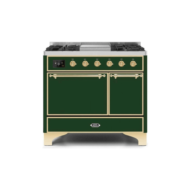 ILVE 40 Inch Majestic II Series Natural/ Propane Gas Burner and Electric Oven Range with 6 Sealed Burners (UMD10FDQNS3)