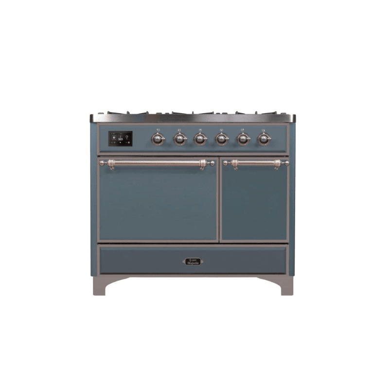 ILVE 40 Inch Majestic II Series Natural/ Propane Gas Burner and Electric Oven Range with 6 Sealed Burners (UMD10FDQNS3)