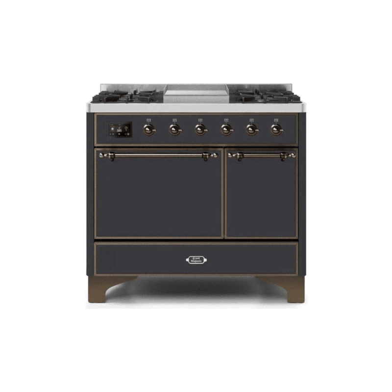 ILVE 40 Inch Majestic II Series Natural/ Propane Gas Burner and Electric Oven Range with 6 Sealed Burners (UMD10FDQNS3)