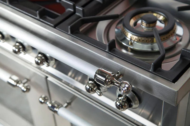ILVE 40Inch Nostalgie Dual Fuel Range with 5 Sealed Brass Burners 3.55 cu. ft. Oven Griddle UPDN100FDMP
