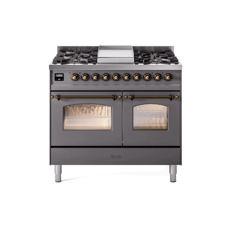 ILVE 40" Nostalgie II Series Freestanding Double Oven Dual Fuel Range