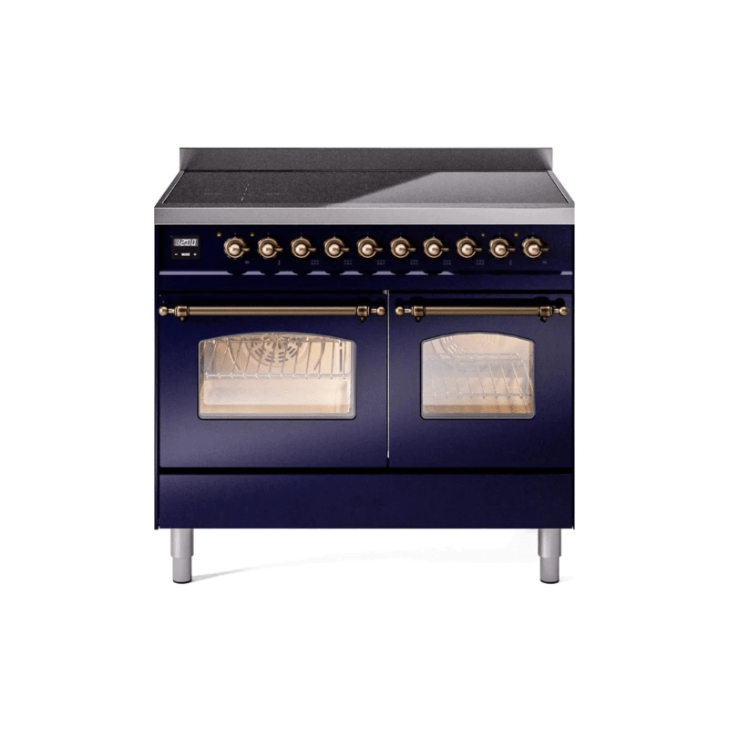 ILVE 40" Nostalgie II Series Freestanding Electric Double Oven Range with 6 Elements, Triple Glass Cool Door, Convection Oven, TFT Oven Control Display and Child Lock UPDI406NMP