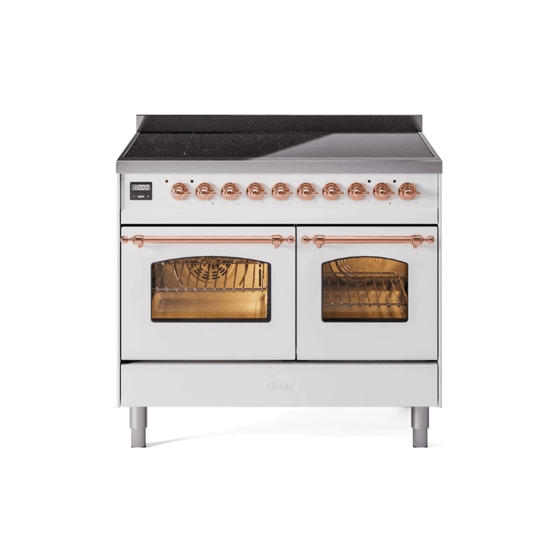 ILVE 40" Nostalgie II Series Freestanding Electric Double Oven Range with 6 Elements, Triple Glass Cool Door, Convection Oven, TFT Oven Control Display and Child Lock UPDI406NMP