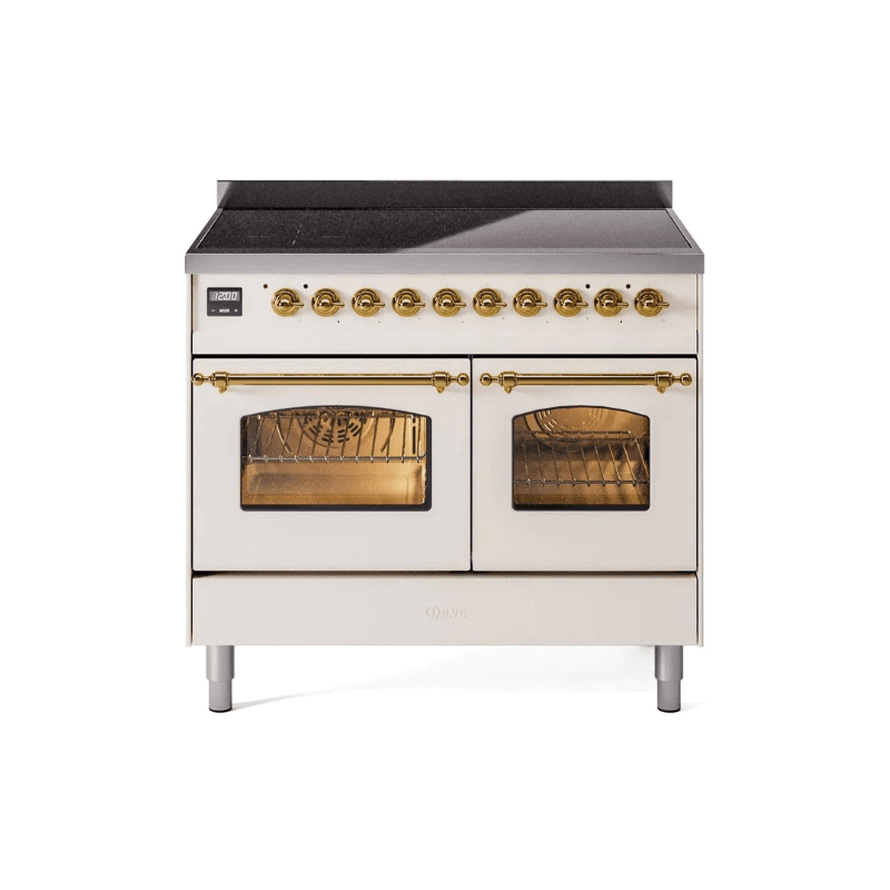 ILVE 40" Nostalgie II Series Freestanding Electric Double Oven Range with 6 Elements, Triple Glass Cool Door, Convection Oven, TFT Oven Control Display and Child Lock UPDI406NMP