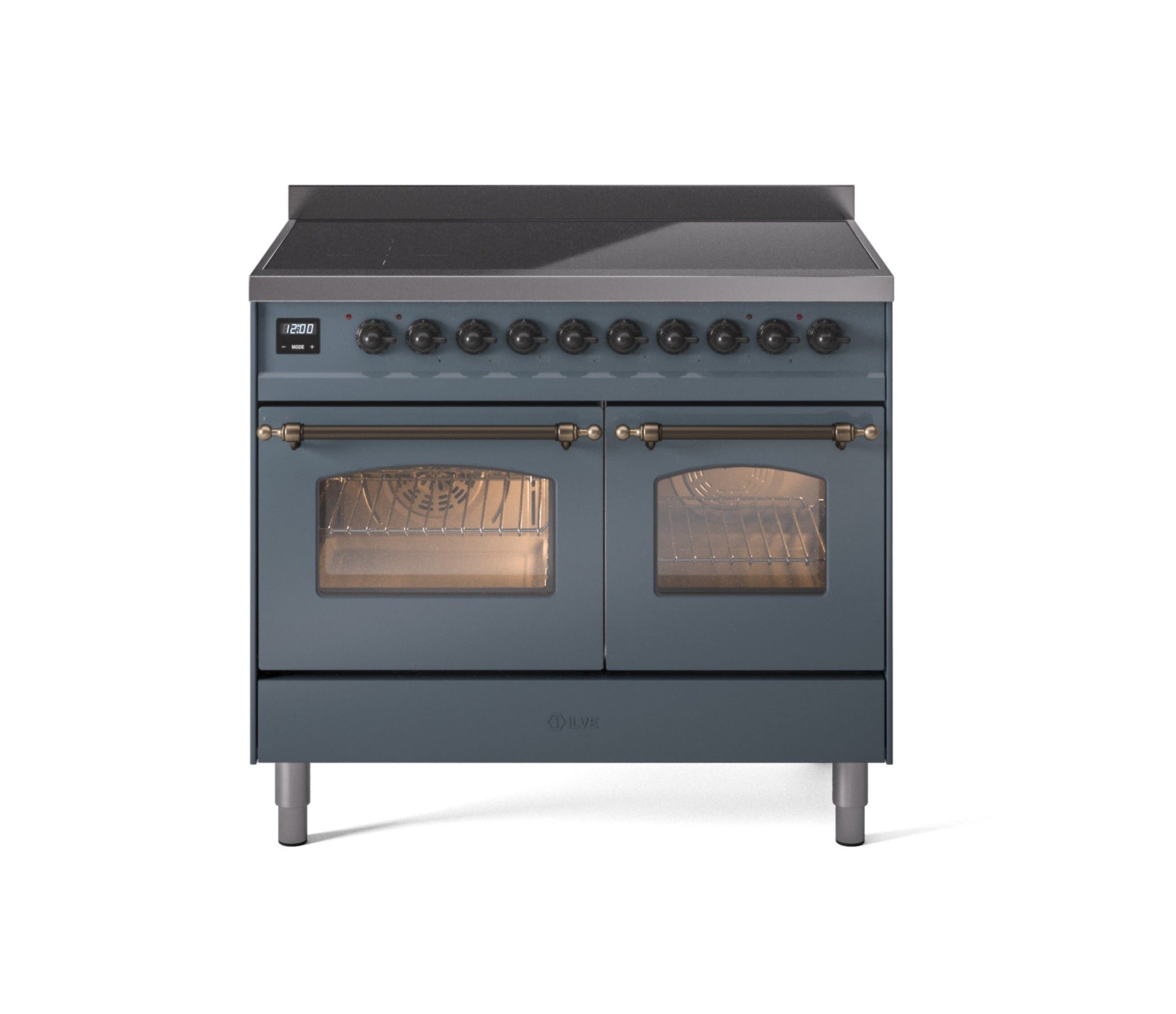 ILVE 40" Nostalgie II Series Freestanding Electric Double Oven Range with 6 Elements, Triple Glass Cool Door, Convection Oven, TFT Oven Control Display and Child Lock UPDI406NMP
