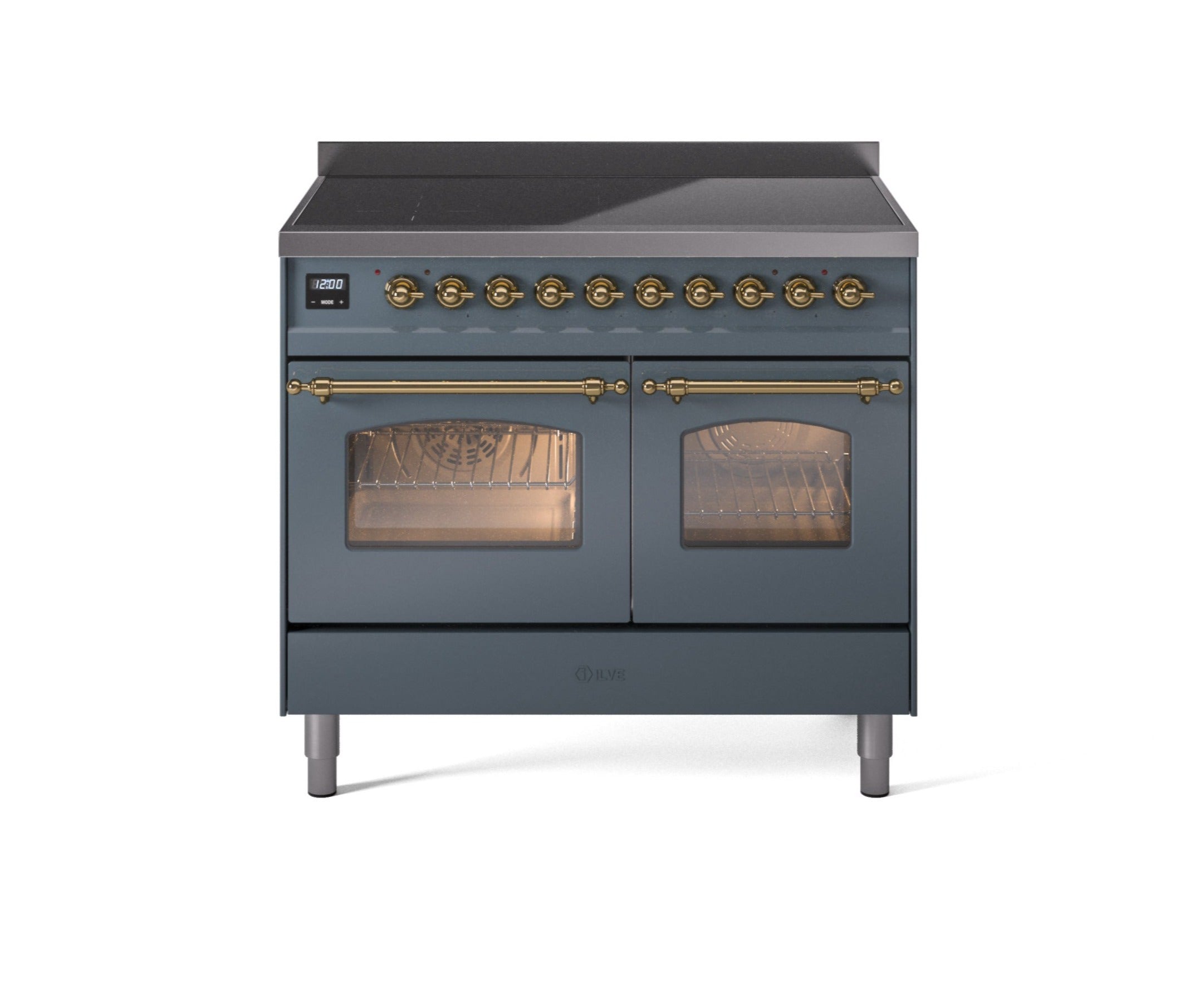 ILVE 40" Nostalgie II Series Freestanding Electric Double Oven Range with 6 Elements, Triple Glass Cool Door, Convection Oven, TFT Oven Control Display and Child Lock UPDI406NMP