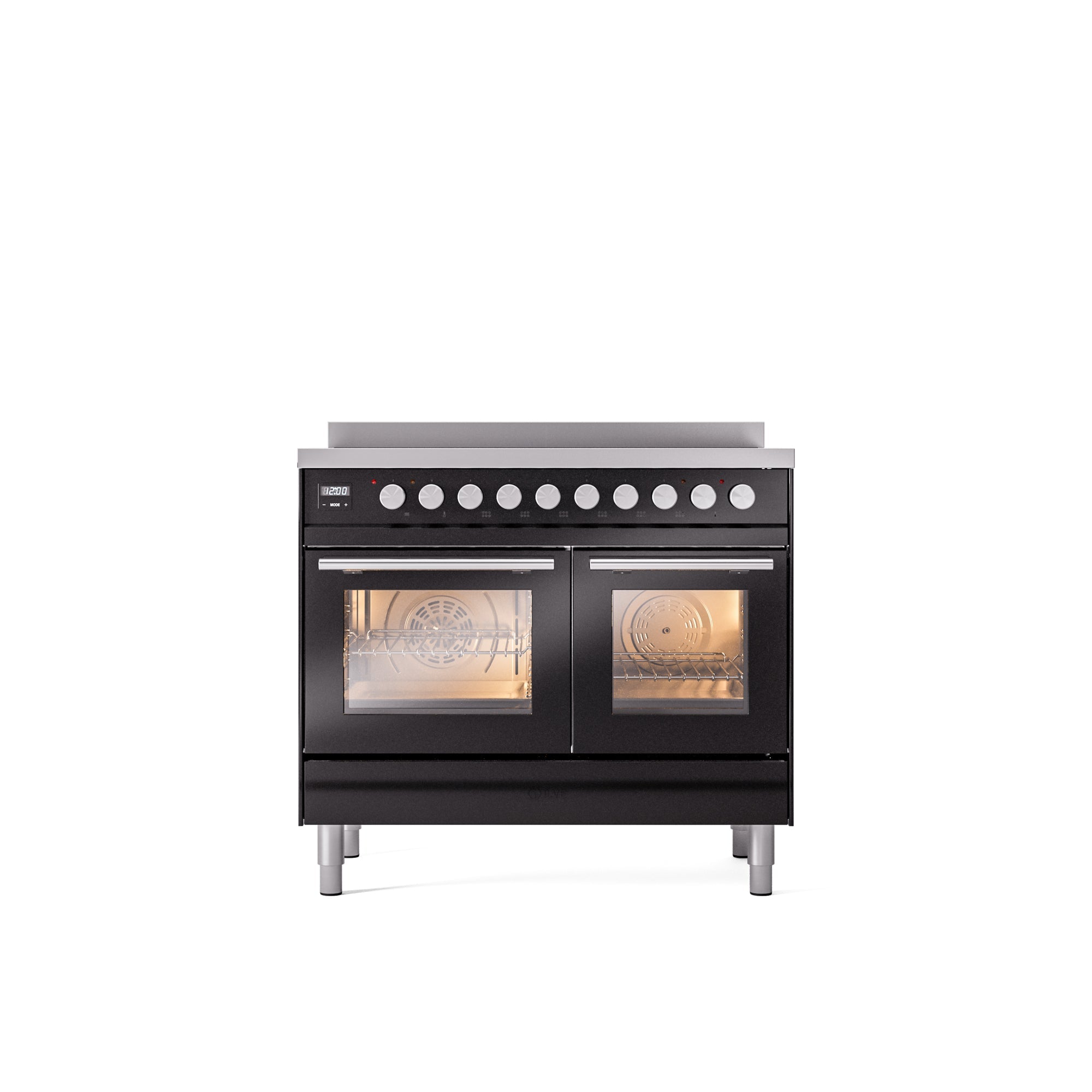 ILVE 40" Professional Plus II Series Freestanding Electric Double Oven Range with 5 Elements, Triple Glass Cool Door UPDI406WMP