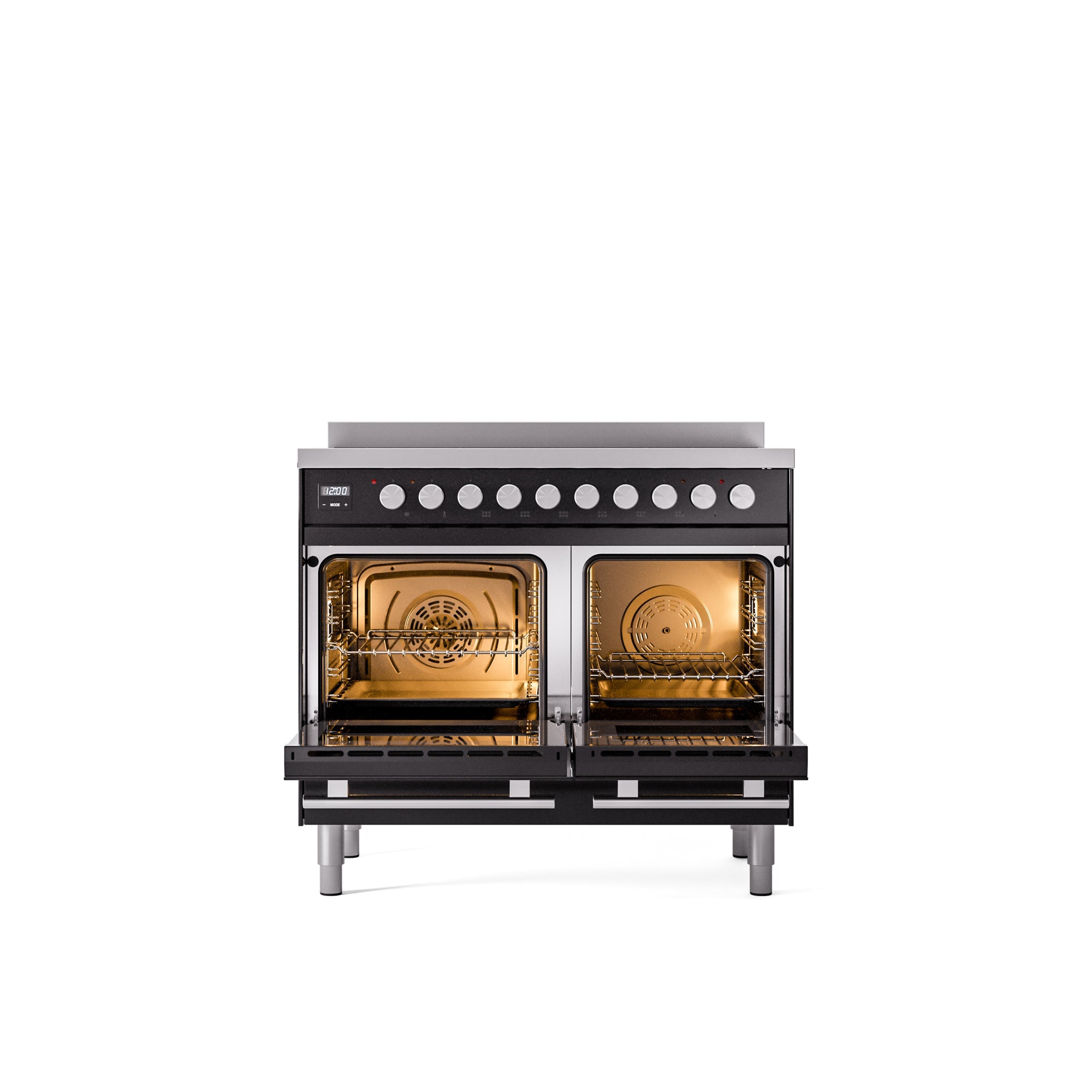 ILVE 40" Professional Plus II Series Freestanding Electric Double Oven Range with 5 Elements, Triple Glass Cool Door UPDI406WMP