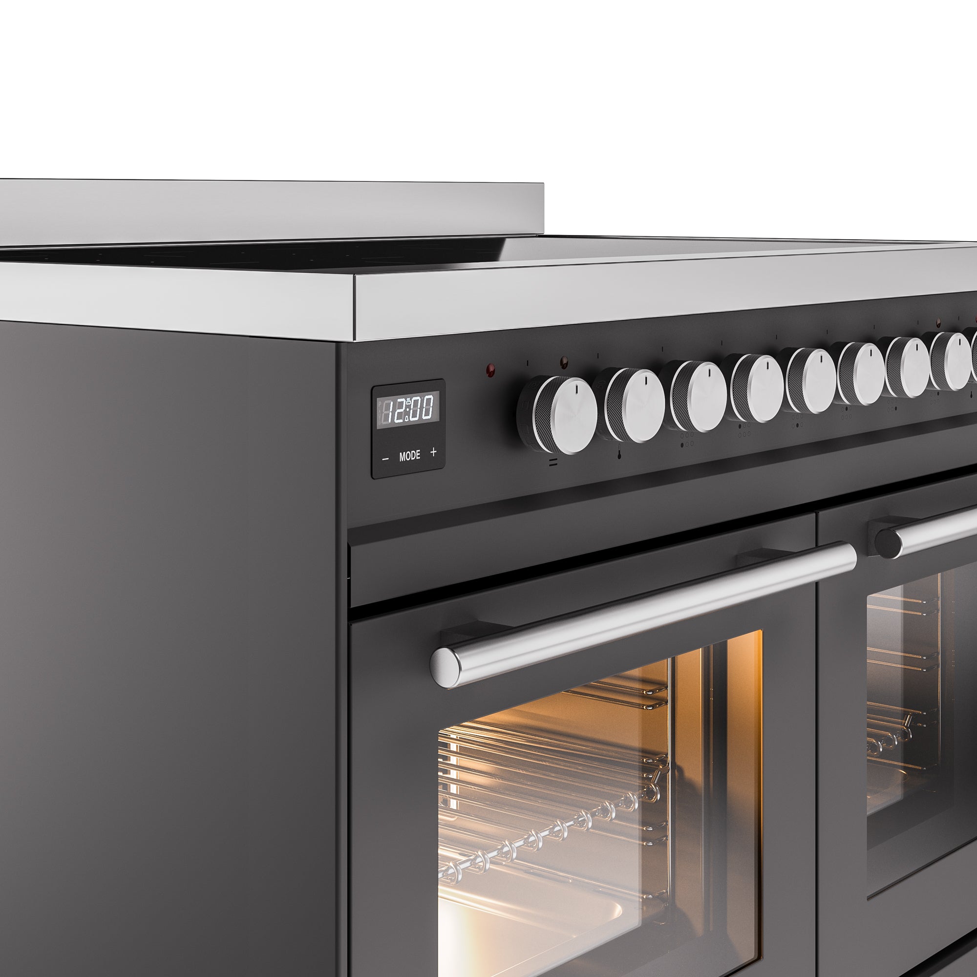 ILVE 40" Professional Plus II Series Freestanding Electric Double Oven Range with 5 Elements, Triple Glass Cool Door UPDI406WMP