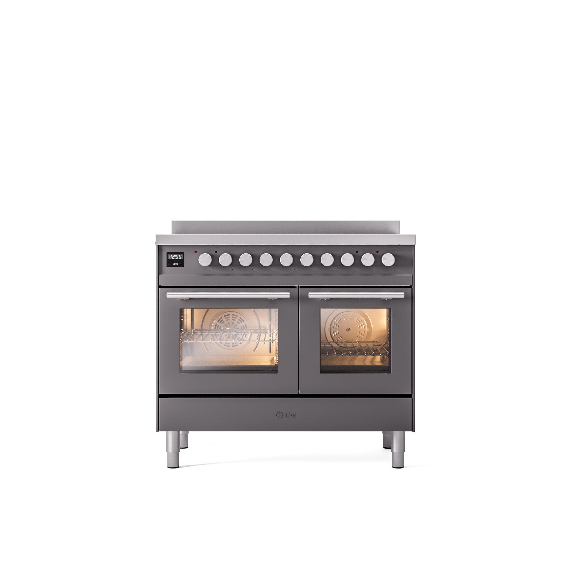 ILVE 40" Professional Plus II Series Freestanding Electric Double Oven Range with 5 Elements, Triple Glass Cool Door UPDI406WMP