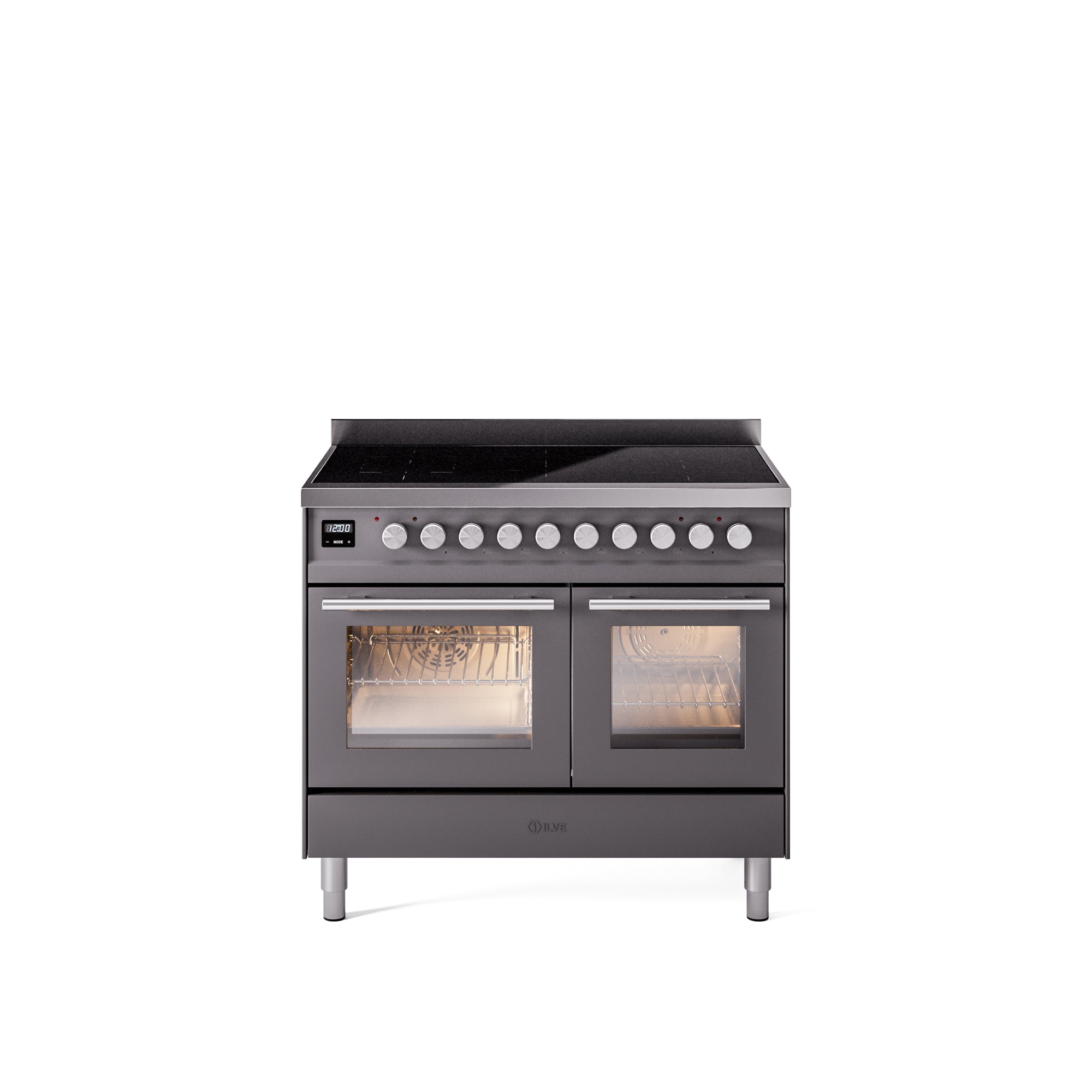 ILVE 40" Professional Plus II Series Freestanding Electric Double Oven Range with 5 Elements, Triple Glass Cool Door UPDI406WMP