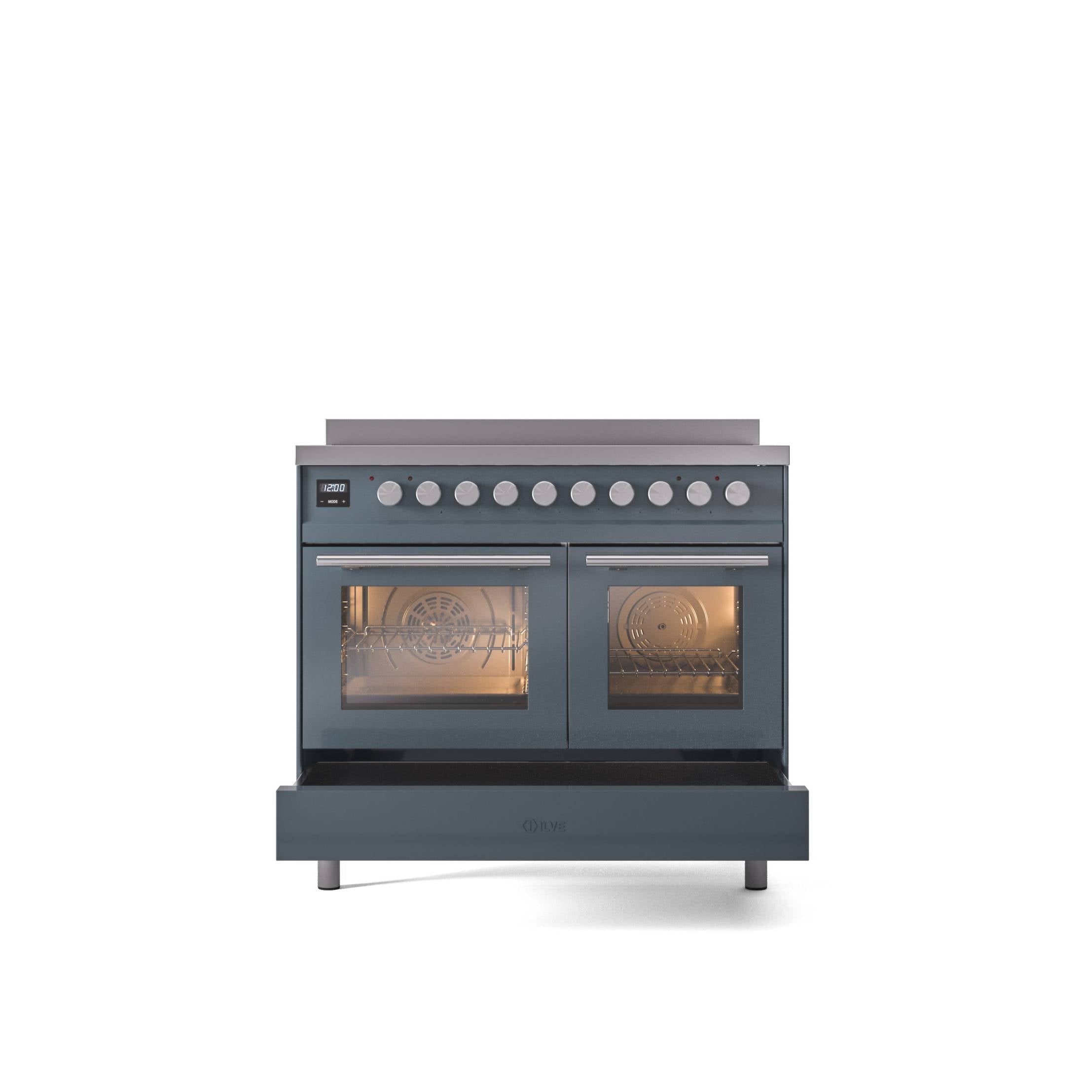 ILVE 40" Professional Plus II Series Freestanding Electric Double Oven Range with 5 Elements, Triple Glass Cool Door UPDI406WMP