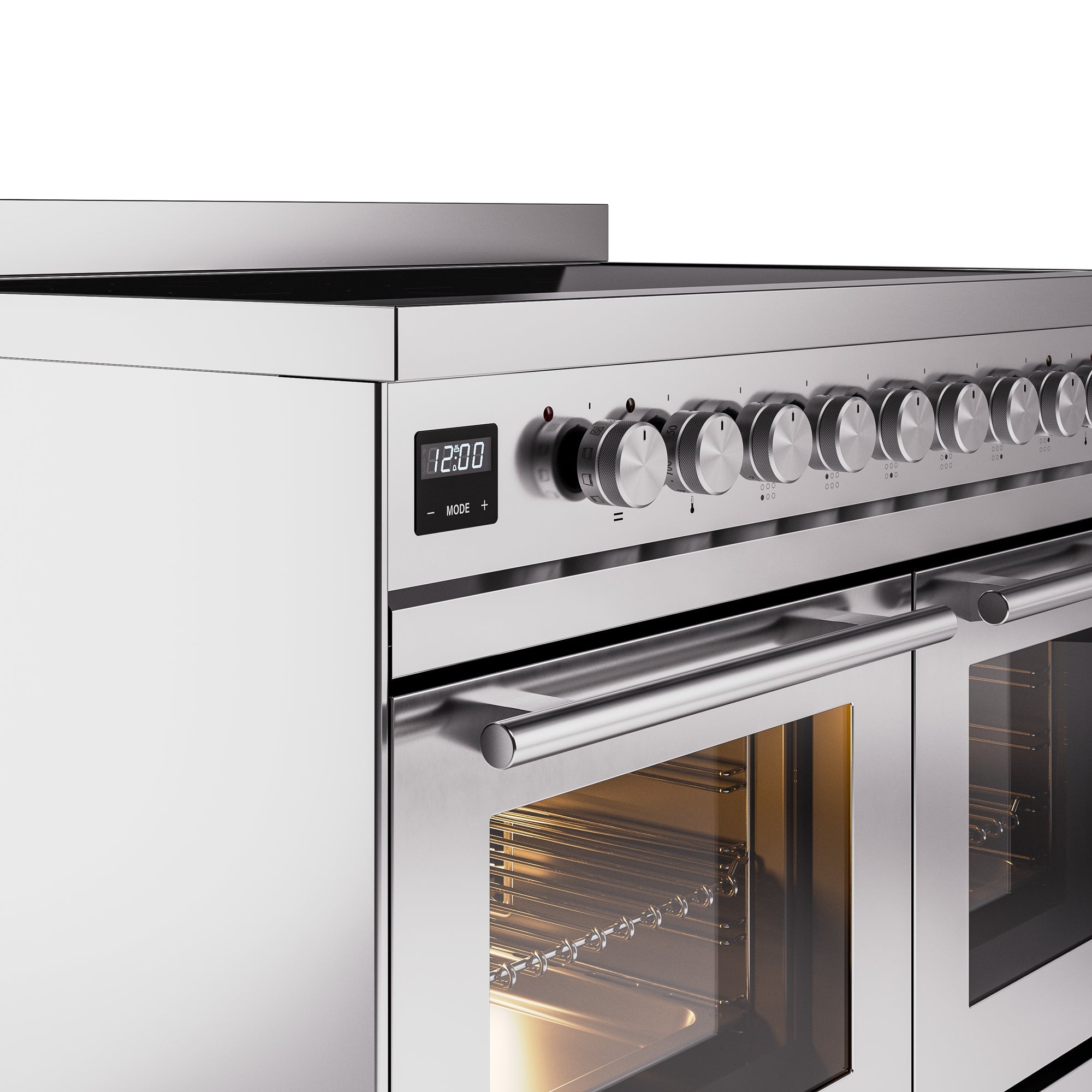 ILVE 40" Professional Plus II Series Freestanding Electric Double Oven Range with 5 Elements, Triple Glass Cool Door UPDI406WMP